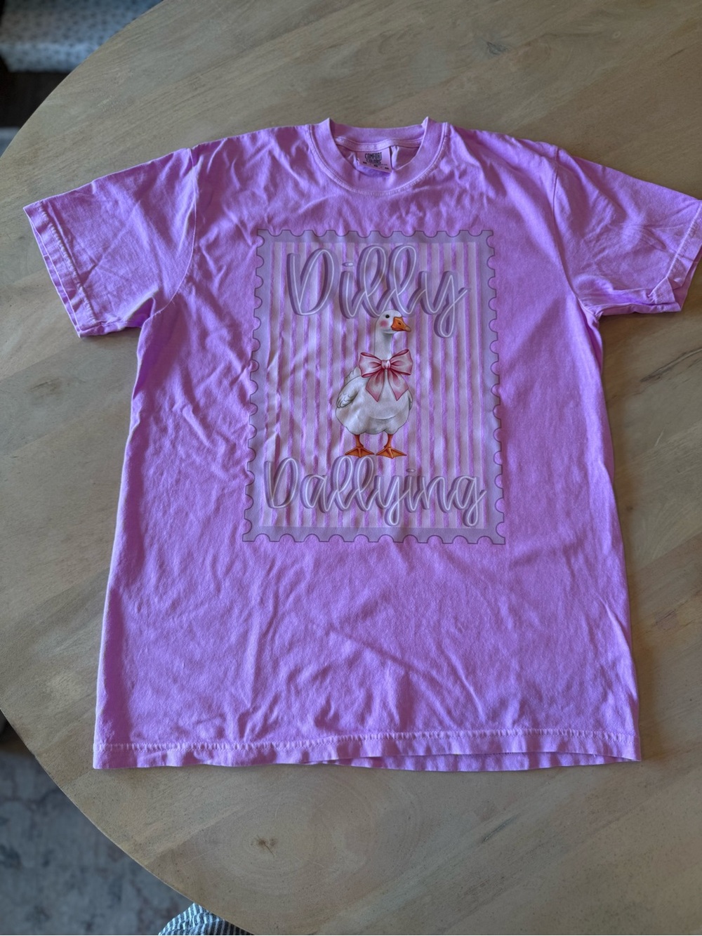 New Comfort Colors Lilac Goose Graphic Short Sleeve Tee
